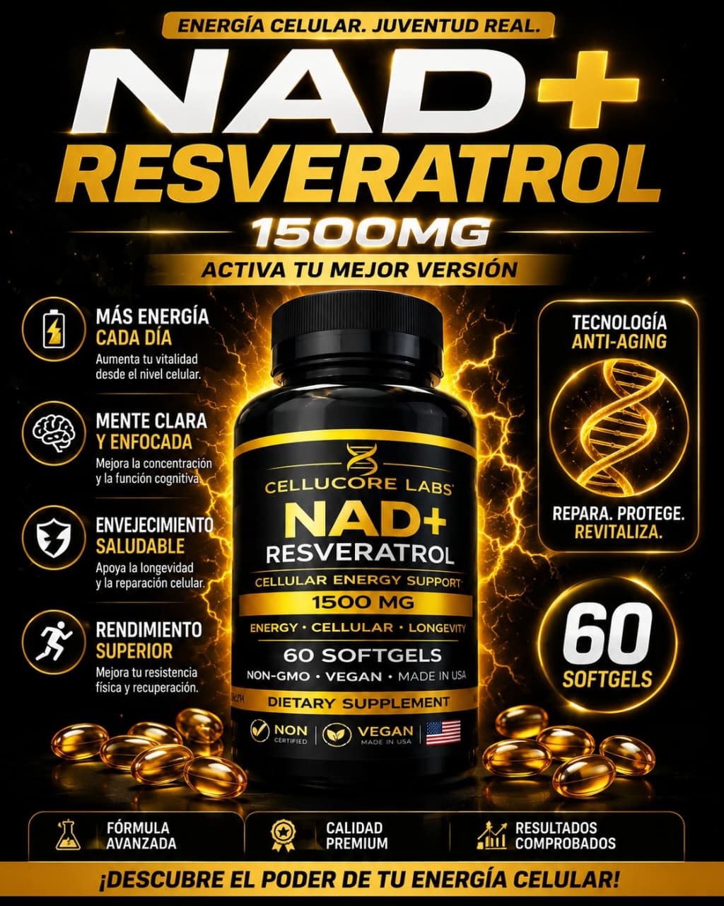 * NAD + Resveratrol 1500 MG