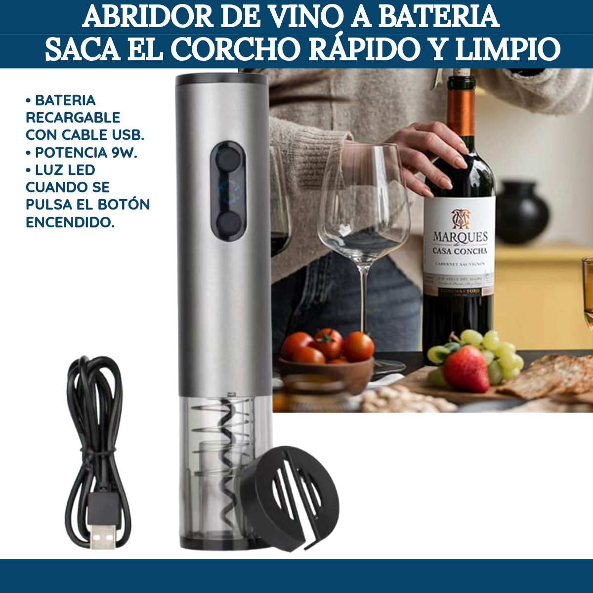 Abridor de Corchos Electronico